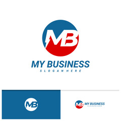 Initial M B with Electric logo vector template, Creative M B logo design concepts