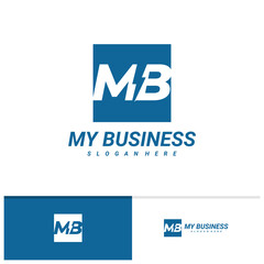 Initial M B with Electric logo vector template, Creative M B logo design concepts
