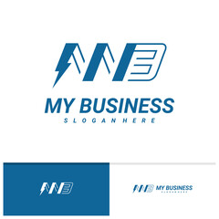 Initial M B with Electric logo vector template, Creative M B logo design concepts
