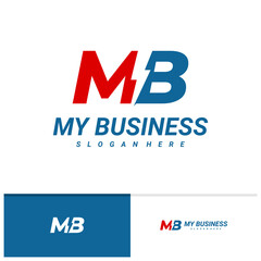 Initial M B with Electric logo vector template, Creative M B logo design concepts