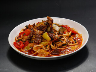 Asian traditional cuisine - lagman noodle