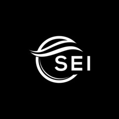 SEI letter logo design on black background. SEI   creative initials letter logo concept. SEI letter design.
