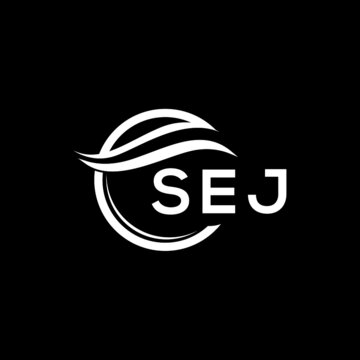 SEJ letter logo design on black background. SEJ  creative initials letter logo concept. SEJ letter design.
