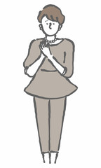 ウェディング　冠婚葬祭　服装　イラスト　女性