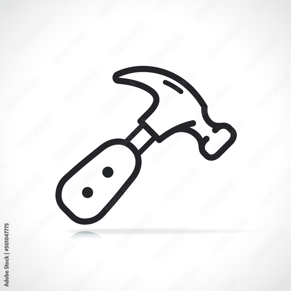 Wall mural hammer thin line icon isolated