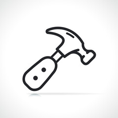hammer thin line icon isolated