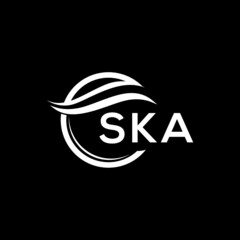 SKA letter logo design on black background. SKA  creative initials letter logo concept. SKA letter design.
