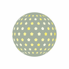 sphere with geometric flowers vector illustration