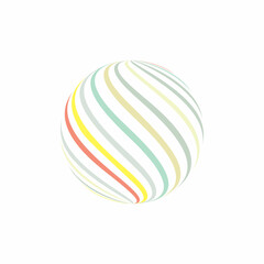sphere with colorful wavy lines vector illustration