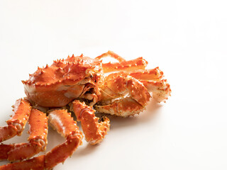 fresh king crab on white background