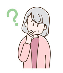 考えるシニア女性のイラスト