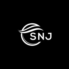 SNJ letter logo design on black background. SNJ  creative initials letter logo concept. SNJ letter design.
