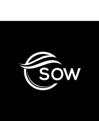 SOW letter logo design on black background. SOW  creative initials letter logo concept. SOW letter design.
