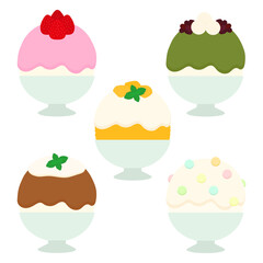 エスプーマのかき氷のイラストセット