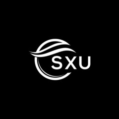 SXU letter logo design on black background. SXU  creative initials letter logo concept. SXU letter design.
