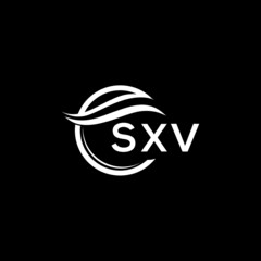 SXV letter logo design on black background. SXV  creative initials letter logo concept. SXV letter design.
