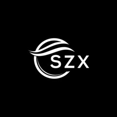 SZX letter logo design on black background. SZX  creative initials letter logo concept. SZX letter design.

