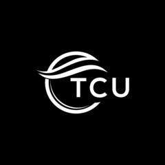 TCU letter logo design on black background. TCU  creative initials letter logo concept. TCU letter design.