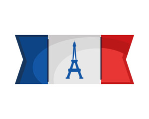 france flag and eiffel tower