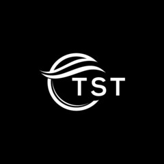 TST letter logo design on black background. TST  creative initials letter logo concept. TST letter design.
