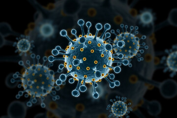 3d rendered Coronavirus isolated on color background
