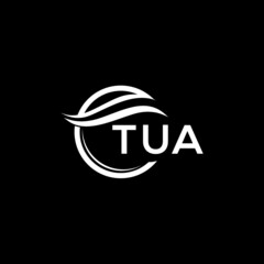 TUA letter logo design on black background. TUA  creative initials letter logo concept. TUA letter design.
