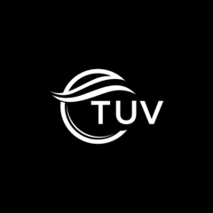 TUV letter logo design on black background. TUV  creative initials letter logo concept. TUV letter design.