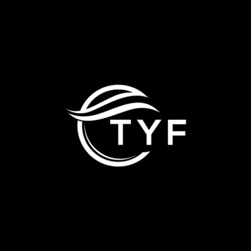 TYF letter logo design on black background. TYF  creative initials letter logo concept. TYF letter design.