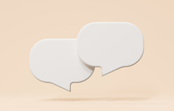 Two bubble talk or comment sign symbol, 3d illustration.