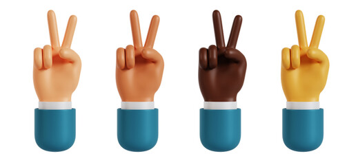 Fototapeta premium 3d hands peace gesture collection