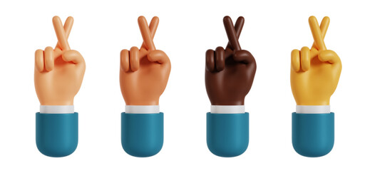 Fototapeta premium 3d hands cross gesture collection
