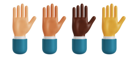 3d hands hello gesture collection