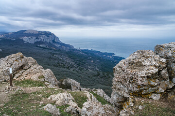 View of Laspi Bay from lyas-Kaya mountain . Crimea