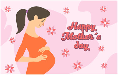 Mothers day vector, illustration of a mom with her son, concept of a woman carrying her baby, mothers day concept, mothers day design