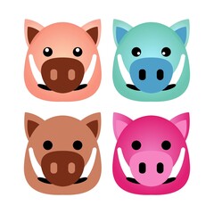 Boar cartoon icon vector illustration isolated on white background