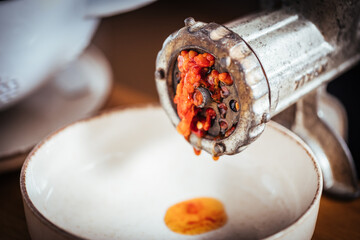 Spread called Ajvar from red peppers and eggplants