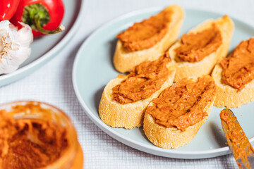 Spread called Ajvar from red peppers and eggplants
