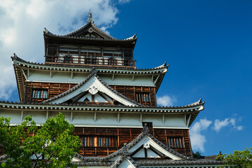 広島城　天守閣、望遠(広島県広島市)