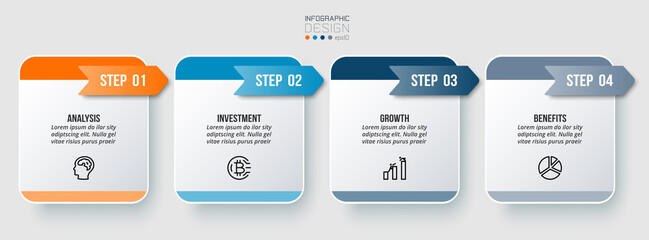 Infographic template business concept with step.
