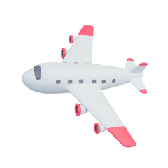 Passenger plane flying in the air. Holiday travel idea.3D Rendering. - obrazy, fototapety, plakaty