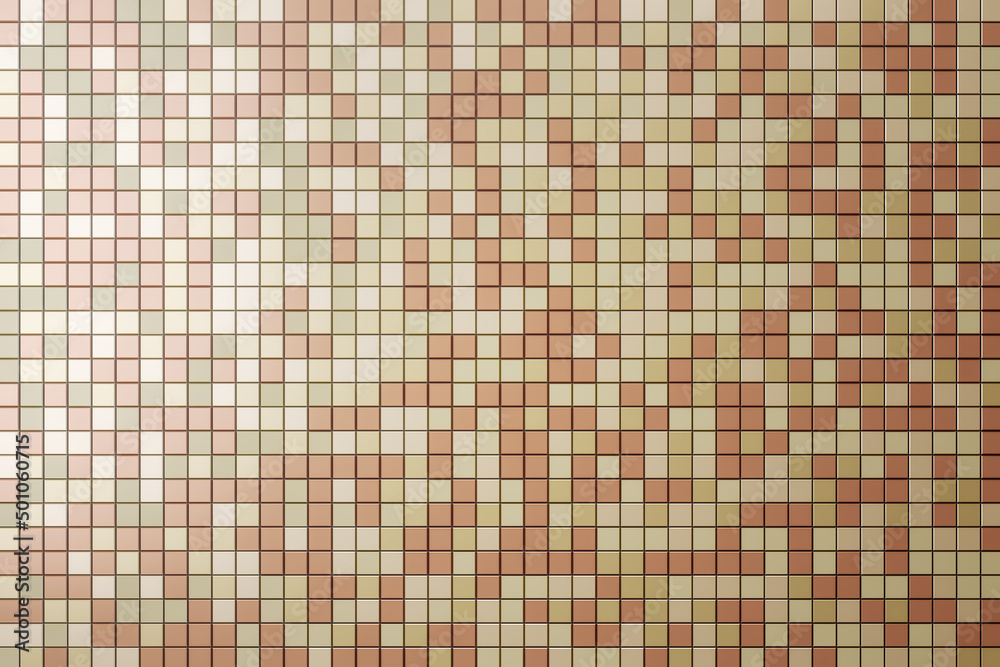 Poster beige ceramic wall and floor tiles abstract background. design geometric mosaic texture for bathroom