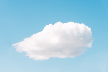 Fluffy white clouds light blue sky, clean