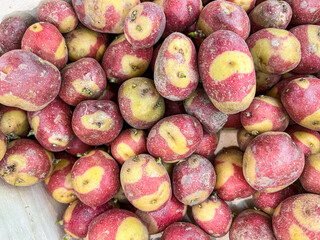 potato fruit market store healthy meal food snack on the table copy space food background rustic top view