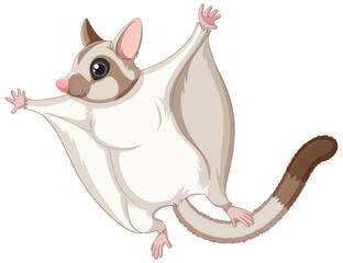 A cute cute sugar glider cartoon character