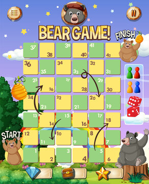 A snake ladder bear game template