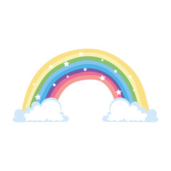 cute rainbow in clouds