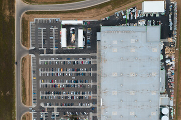 Top view of a large shopping center