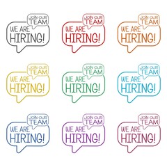 Join our team we are hiring icon color set