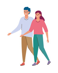 lovers couple walking