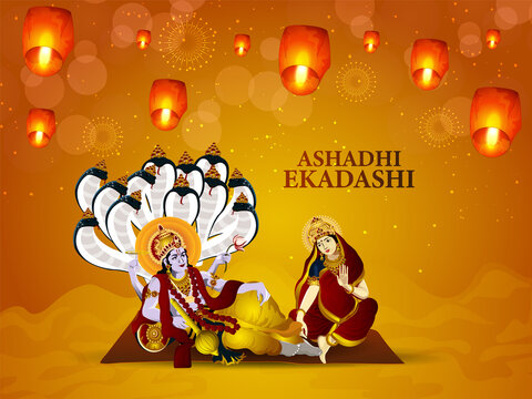 Ashadhi ekadashi celebration greeting card